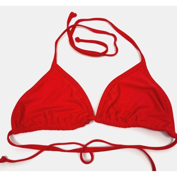 Eidon Red Triangle Bikini Top XL Halter Swim Minimalist Beach Surf Style No Pads - Picture 1 of 2
